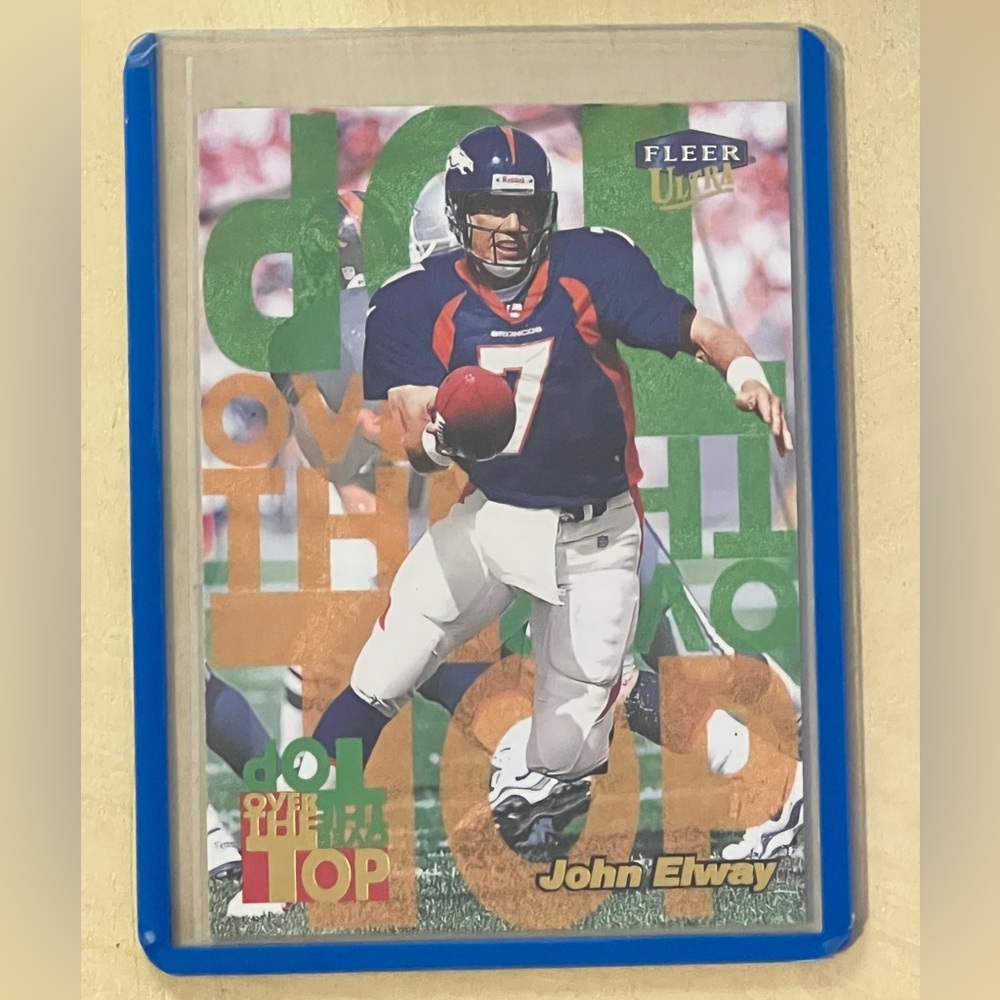 John Elway (Denver Broncos) 1999 Fleer Ultra Over The Top Football Card #8 of 20